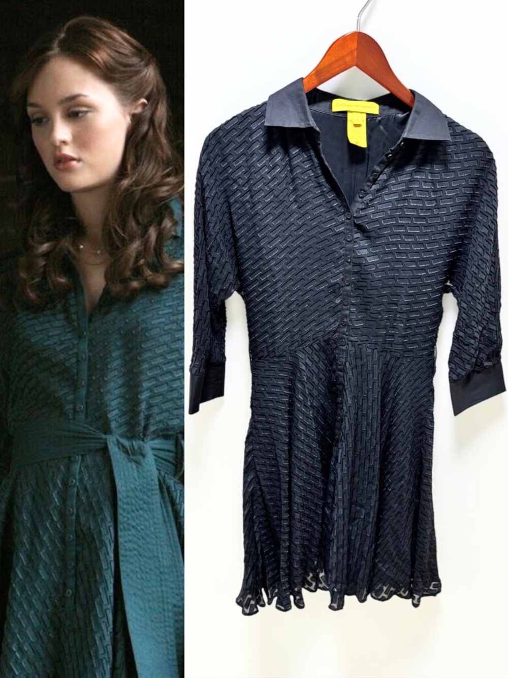 ASO Blair Waldorf Gossip Girl Vintage Catherine Malandrino Textured Dress Size 2